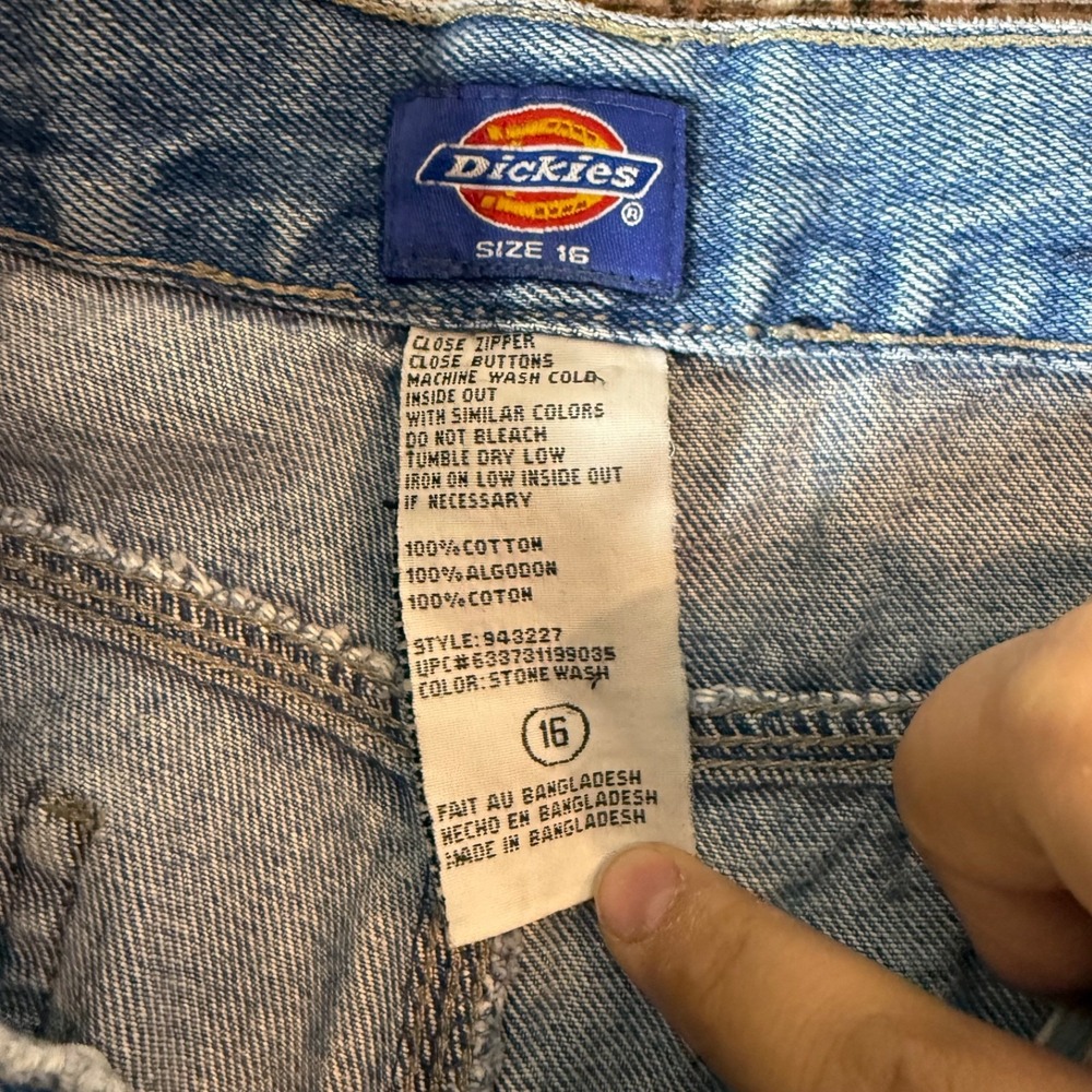Vintage 90s Dickies Carpenter Jorts Blue Baggy Fit Size 26 Waist - Picture 6 of 10